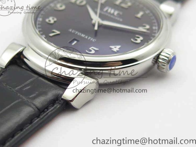 MIROTIME 0202 Tailored Da Vinci IW356601 SS MKF 1:1 Best Edition Black Dial On Black Leather Strap A 7231